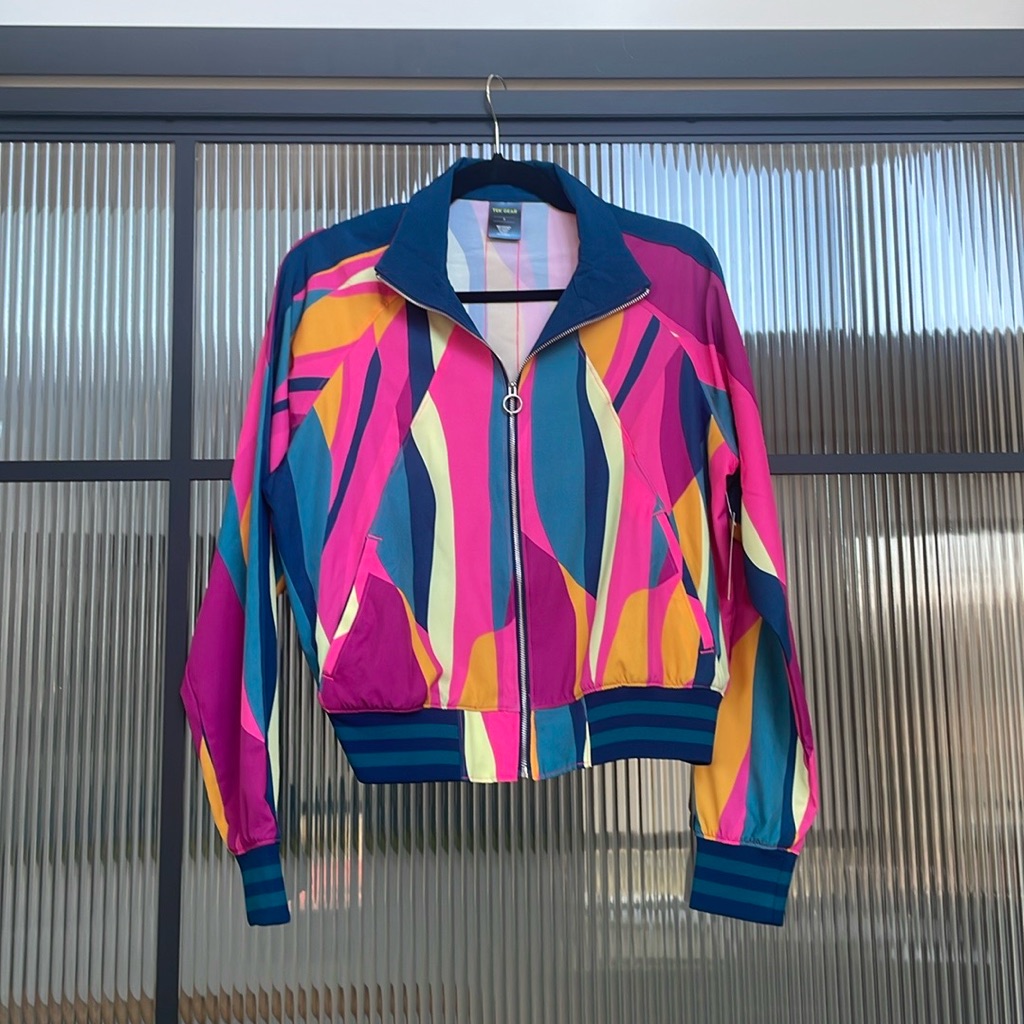 New Tek Gear X Barbara Clarke Ruiz Pink Abstract Tracksuit Jacket